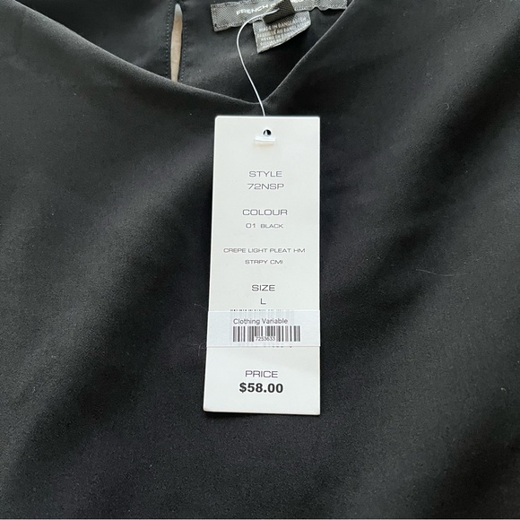 French Connection Black Pleated Hem Top - Picture 9 of 10